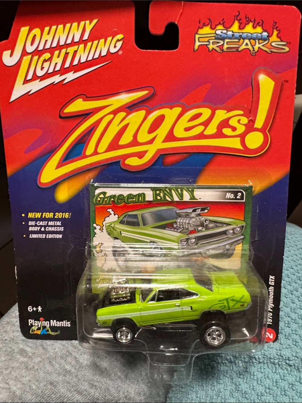 Johnny Lightning Zingers! Green Envy Die-Cast Muscle Car Toy - Green